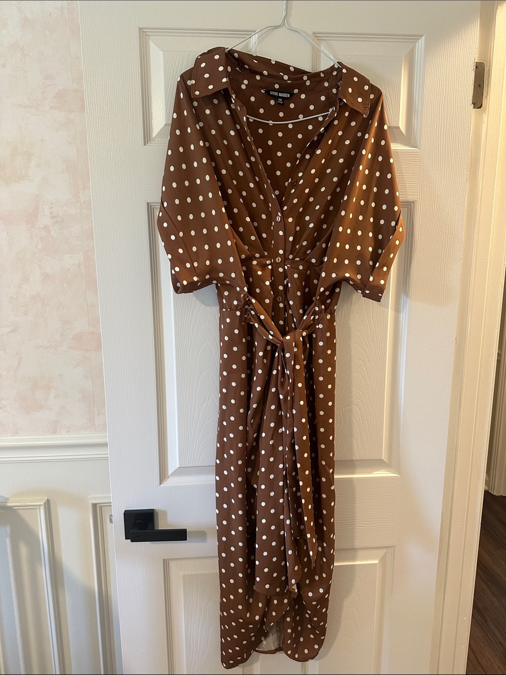 Steve Madden brown polkadot dress